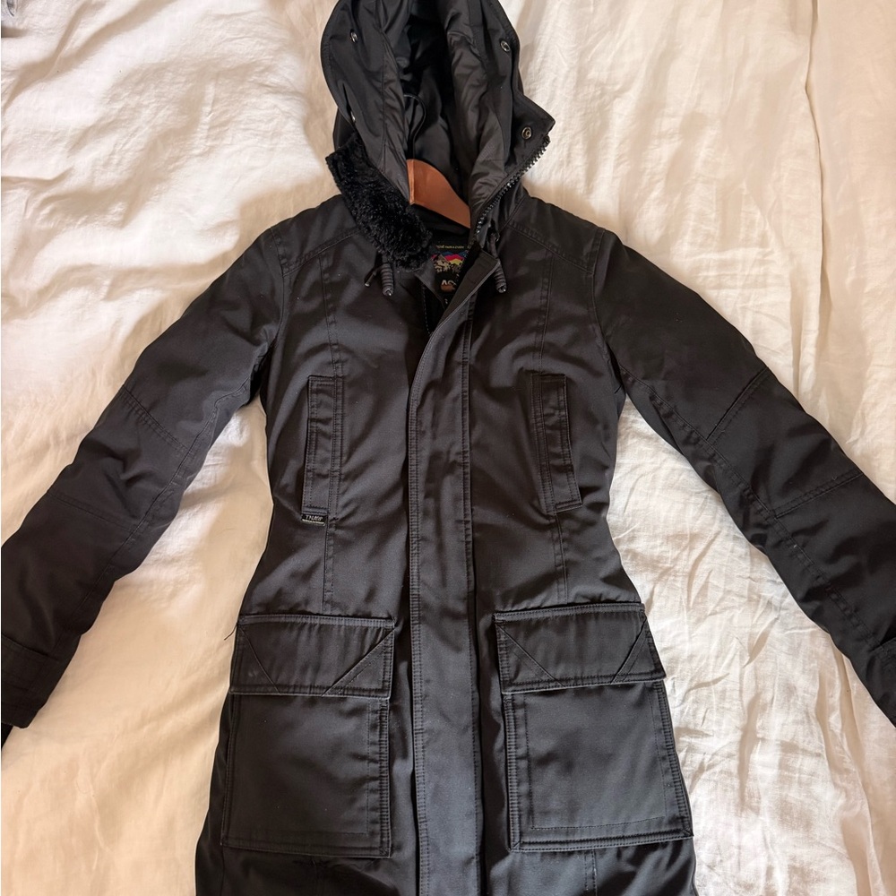Aritzia Black Hooded Snow Jacket